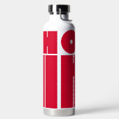 モダンパーソナライズされた文字OH HIピンク色 ウォーターボトル (左面)