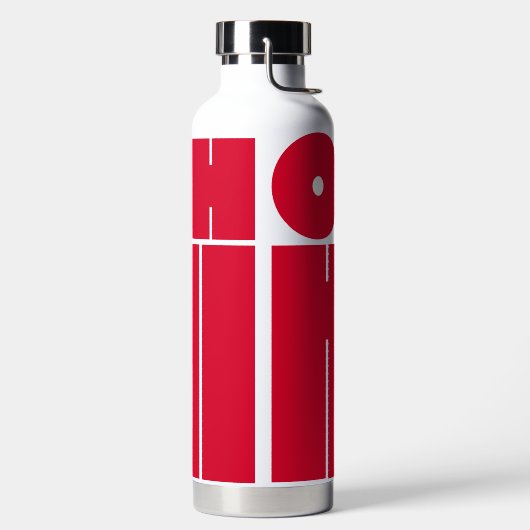 モダンパーソナライズされた文字OH HIピンク色 ウォーターボトル (左面)