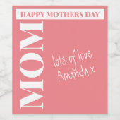 モダンパーソナライズされた母 ワインラベル (シングルラベル)