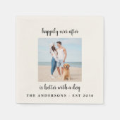 モダンパーソナライズされた犬フォトペット結婚ズ スタンダードカクテルナプキン (正面)