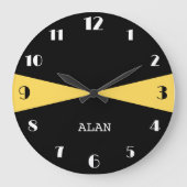 モダンパーソナライズされた白黒 ラージ壁時計 (正面)