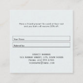 モダンパーソナライズされた紹介 スクエア名刺 (裏面)