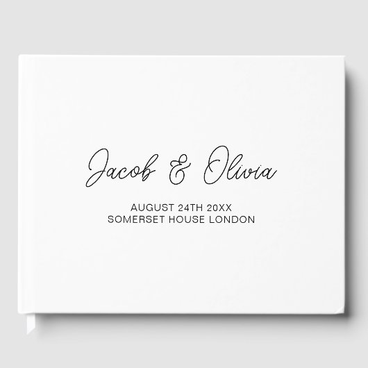 モダンパーソナライズされた結婚の ゲストブック (正面)