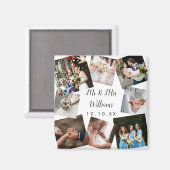 モダンパーソナライズされた結婚のPhoto Collage Magnet マグネット (正面/裏面)