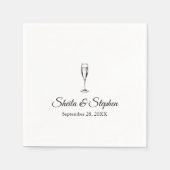モダンパーソナライズされた結婚紙 スタンダードカクテルナプキン (正面)