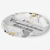 モダンパーソナライズされた芸術的葉 ペーパープレート (アングル)