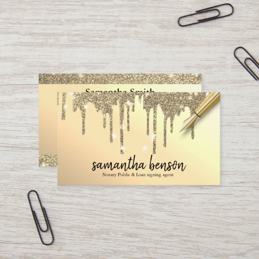 モダンパーソナライズされた金ゴールド乾燥公証人 名刺 (正面/裏面インサイチュ)