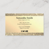 モダンパーソナライズされた金ゴールド乾燥公証人 名刺 (裏面)