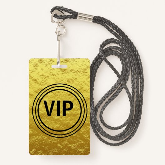 モダンパーソナライズされた金ゴールドVIP All Access Concert バッジ (正面ランヤード)