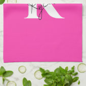 モダンパーソナライズされた鮮やかモノグラム名 –  キッチンタオル (折り畳み)