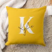 モダンパーソナライズされた鮮やかモノグラム名 –  クッション (ブランケット)