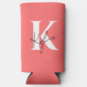 モダンパーソナライズされた鮮やかモノグラム名 – スリム缶クーラー (正面)