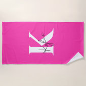 モダンパーソナライズされた鮮やかモノグラム名 – ビーチタオル (正面)