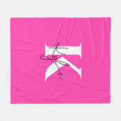 モダンパーソナライズされた鮮やかモノグラム名 –  フリースブランケット (正面(横))