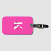 モダンパーソナライズされた鮮やかモノグラム名 – ラゲッジタグ (正面横)