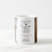 モダンパーソナライズされた2写真卒業 コーヒーマグカップ (中央)