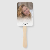 モダンパーソナライズされた2写真卒業 ハンドファン (裏面)