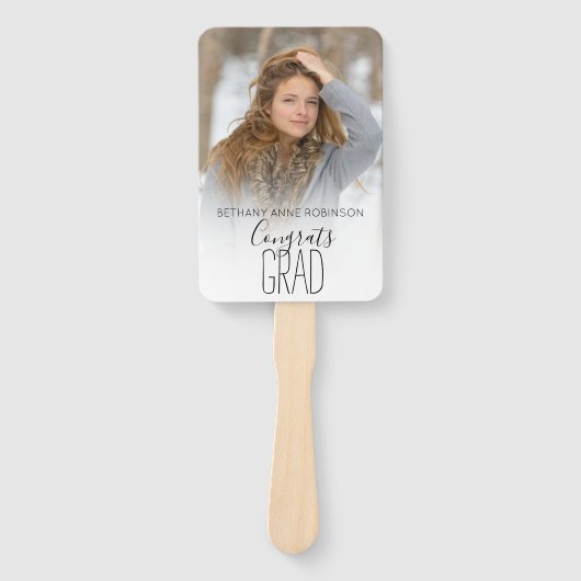 モダンパーソナライズされた2写真卒業 ハンドファン (正面)