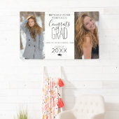 モダンパーソナライズされた2写真卒業 横断幕 (インサイチュ)