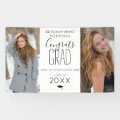 モダンパーソナライズされた2写真卒業 横断幕 (横)