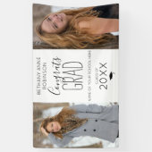 モダンパーソナライズされた2写真卒業 横断幕 (縦)