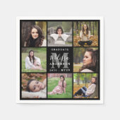 モダンパーソナライズされた8 Photo Collage卒業 スタンダードカクテルナプキン (正面)