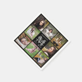 モダンパーソナライズされた8 Photo Collage卒業 スタンダードカクテルナプキン (角)