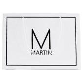 モダンパーソナライズされたBの名前モノグラム ラージペーパーバッグ (正面)