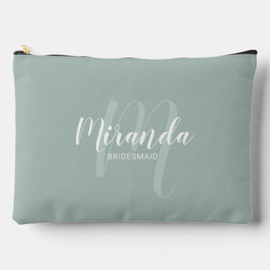 モダンパーソナライズされたBridesmaid Monogram名 アクセサリーポーチ (正面)