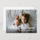 モダンパーソナライズされたChristmas Photo Cardはがき シーズンポストカード (正面/裏面)