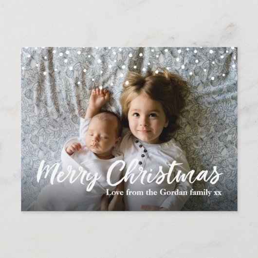 モダンパーソナライズされたChristmas Photo Cardはがき シーズンポストカード (正面)