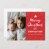 モダンパーソナライズされたChristmas Photo Cardはがき シーズンポストカード (正面/裏面)