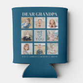 モダンパーソナライズされたGrandpa We Love You 8-Photos 缶クーラー (裏面)