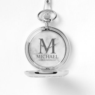 モダンパーソナライズされたGroomsman Name and Monogram 腕時計