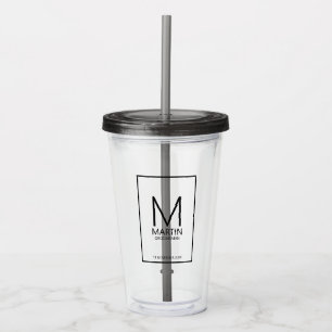 モダンパーソナライズされたMonogramとName Groomsmen アクリルタンブラー