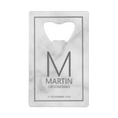 モダンパーソナライズされたMonogramとName Groomsmen クレジットカード栓抜き (正面)