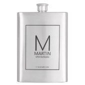 モダンパーソナライズされたMonogramとName Groomsmen フラスク (正面)