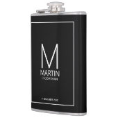 モダンパーソナライズされたMonogramとName Groomsmen フラスク (左)