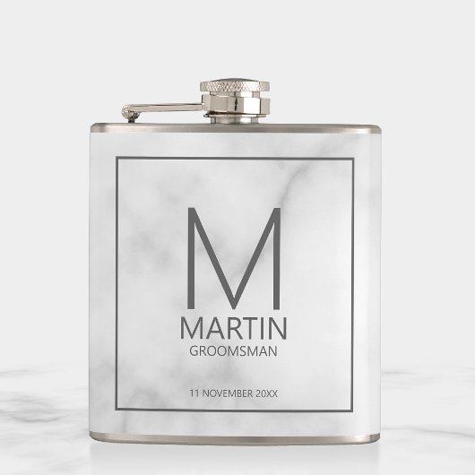 モダンパーソナライズされたMonogramとName Groomsmen フラスク