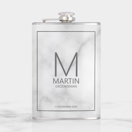 モダンパーソナライズされたMonogramとName Groomsmen フラスク