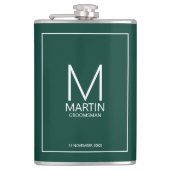 モダンパーソナライズされたMonogramとName Groomsmen フラスク (正面)