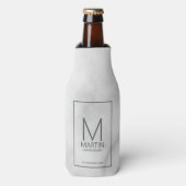 モダンパーソナライズされたMonogramとName Groomsmen ボトルクーラー (ボトル正面)
