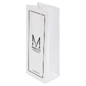 モダンパーソナライズされたMonogramとName Groomsmen ワインギフトバッグ (正面アングル)