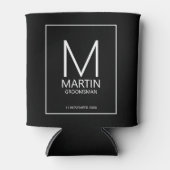 モダンパーソナライズされたMonogramとName Groomsmen 缶クーラー (正面)