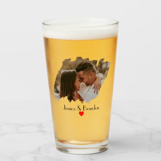 モダンパーソナライズされたPhoto Beer Glass – ギフトユニーク品 タンブラーグラス (ドリンク正面)