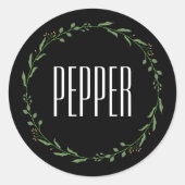 モダンパーソナライズされたSpice Jarsラベル名White ラウンドシール (正面)