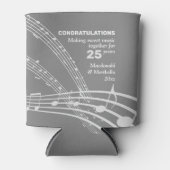 モダンパーソナライズされたSWEET MUSIC SILVER Anniversary 缶クーラー (正面)