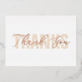 モダンパーソナライズされたTAUPEバラ金ゴールドシックサンキューユー 箔シーズンカード (正面)