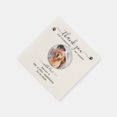 モダンパーソナライズされたThank You Photo Pet 結婚's スタンダードカクテルナプキン (角)