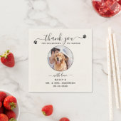 モダンパーソナライズされたThank You Photo Pet 結婚's スタンダードカクテルナプキン (インサイチュ)